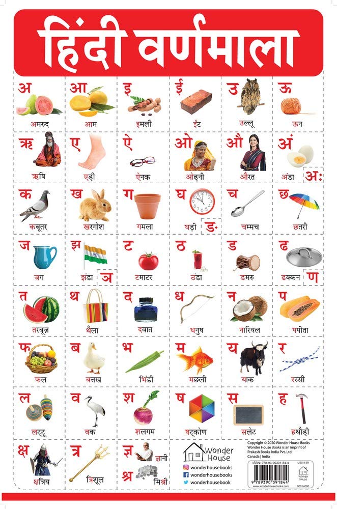HINDI VARNMALA - MY FIRST EARLY LEARNING WALL CHART: FOR PRESCHOOL, KINDERGARTEN, NURSERY AND HOMESC -  BOOKS