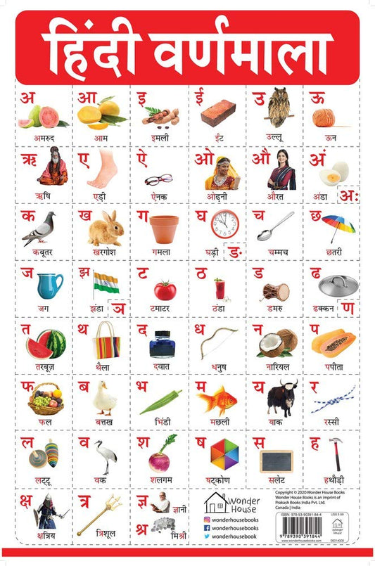 HINDI VARNMALA - MY FIRST EARLY LEARNING WALL CHART: FOR PRESCHOOL, KINDERGARTEN, NURSERY AND HOMESC -  BOOKS
