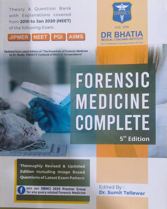FORENSIC MEDICINE COMPLETE 5TH/2020-SUMIT TELLEWAR